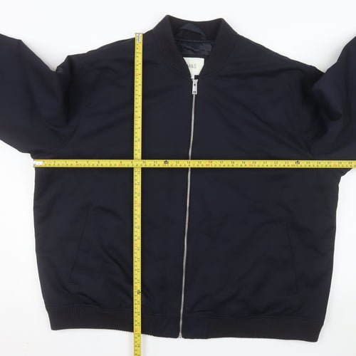 Marks and Spencer Men's Blue 3XL Bomber Jacket Full Zip