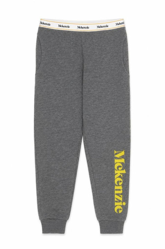 Front view of McKenzie girls’ grey jogger trousers 12-13 years elastic waist activewear