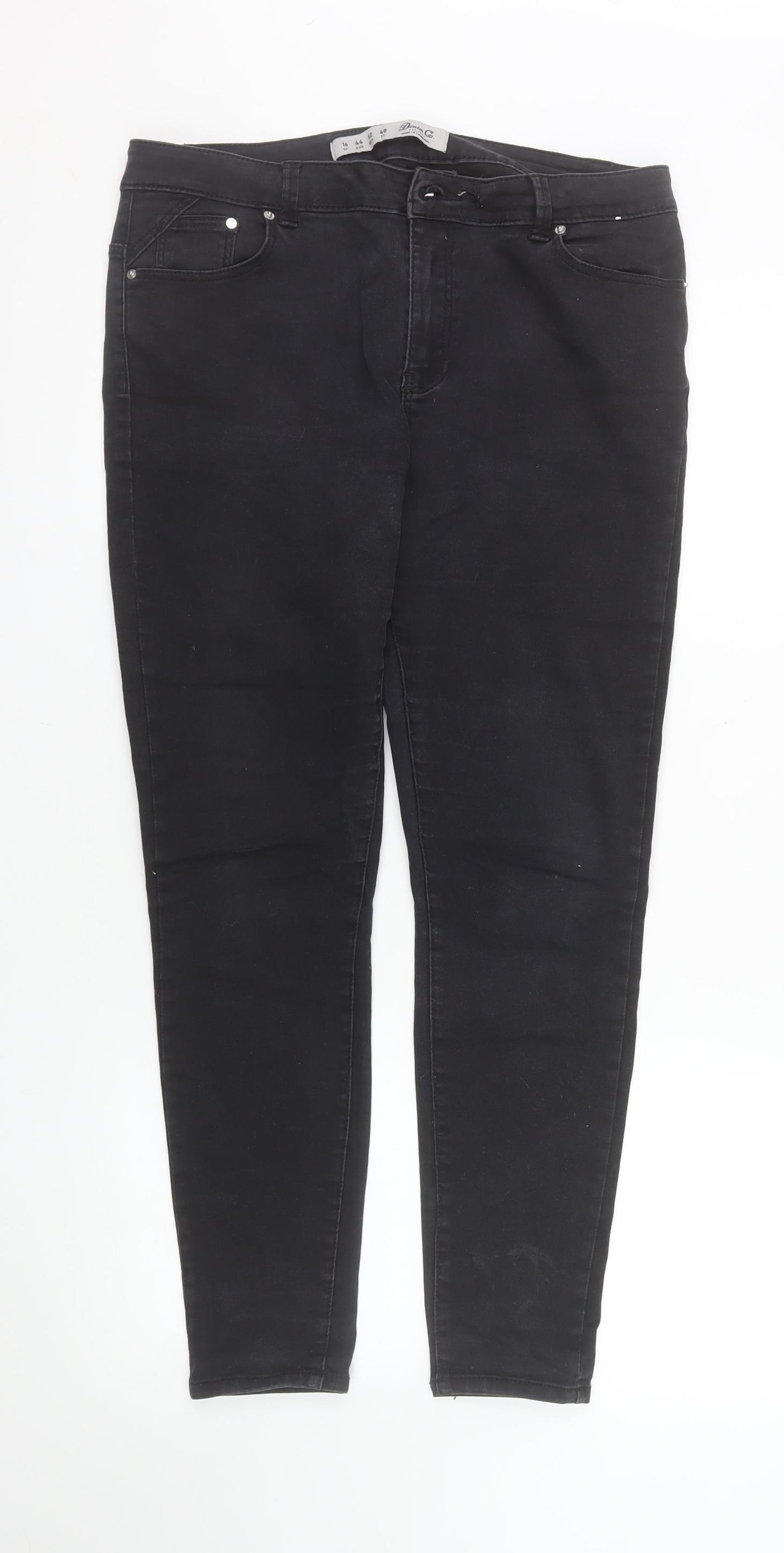 Denim Co Women’s Black Skinny Jeans Size 16 Mid Rise Stretch Denim