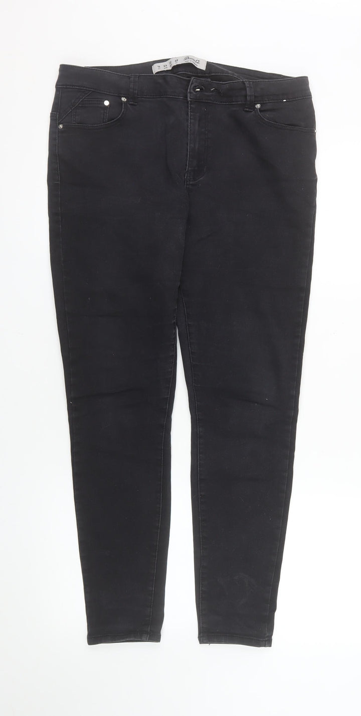 Denim Co Women’s Black Skinny Jeans Size 16 Mid Rise Stretch Denim