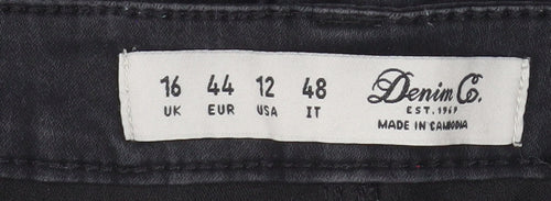 Denim Co Women’s Black Skinny Jeans Size 16 Mid Rise Stretch Denim