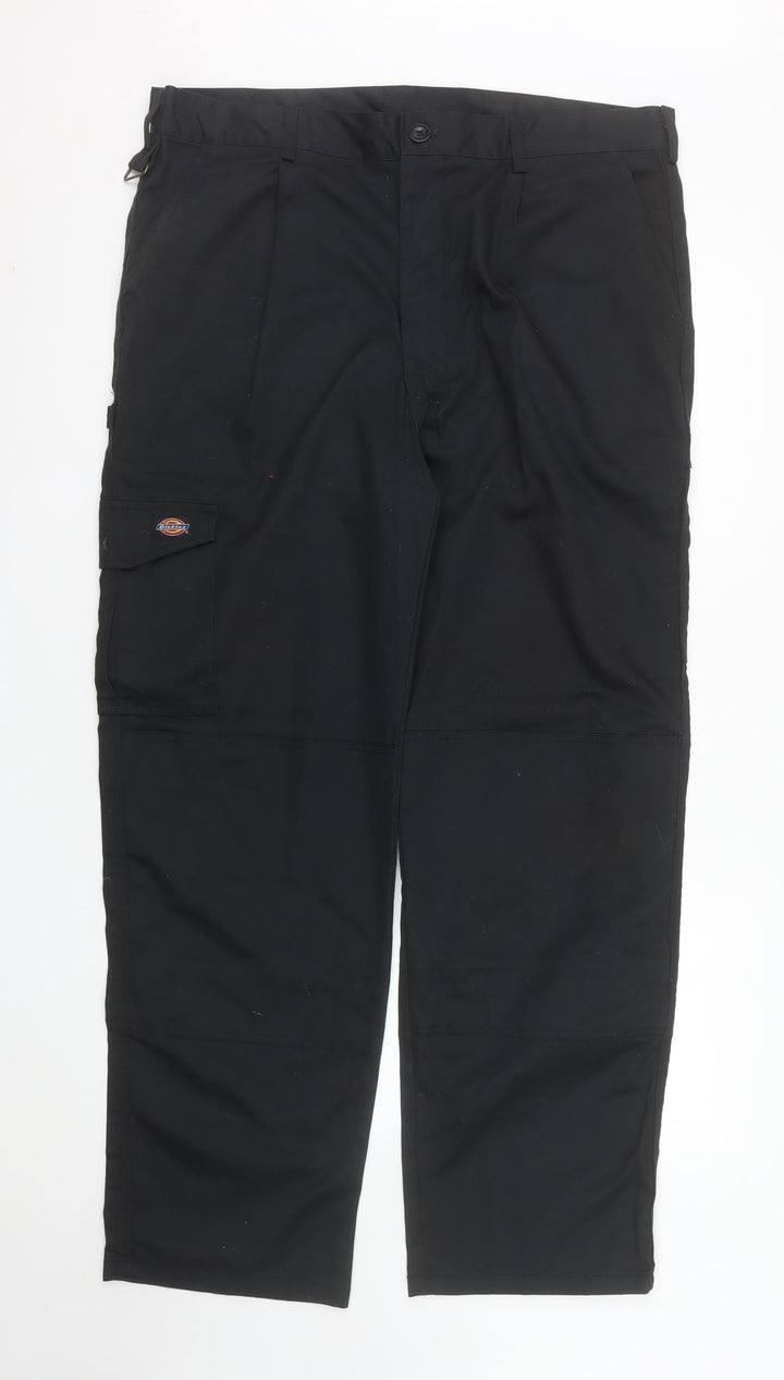 Dickies Men’s Black Cargo Work Trousers 38R Polyester Cotton Durable