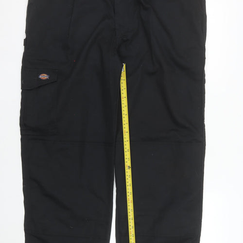 Dickies Men’s Black Cargo Work Trousers 38R Polyester Cotton Durable