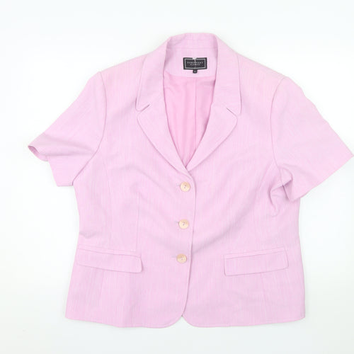 Debenhams Classics Women Pink Size 18 Short Sleeve Blazer Jacket