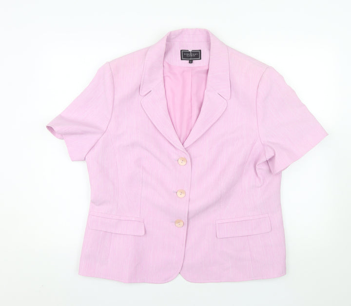 Debenhams Classics Women Pink Size 18 Short Sleeve Blazer Jacket