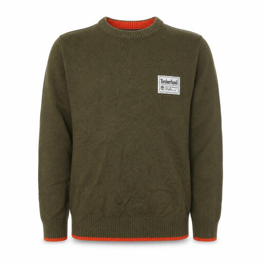 Timberland Boys Green Crew Neck Cotton Pullover Jumper Size 4 Years