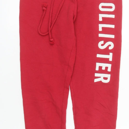 Hollister Women’s Red Jogger Sweatpants XS Cotton Blend Tapered Leg Activewear