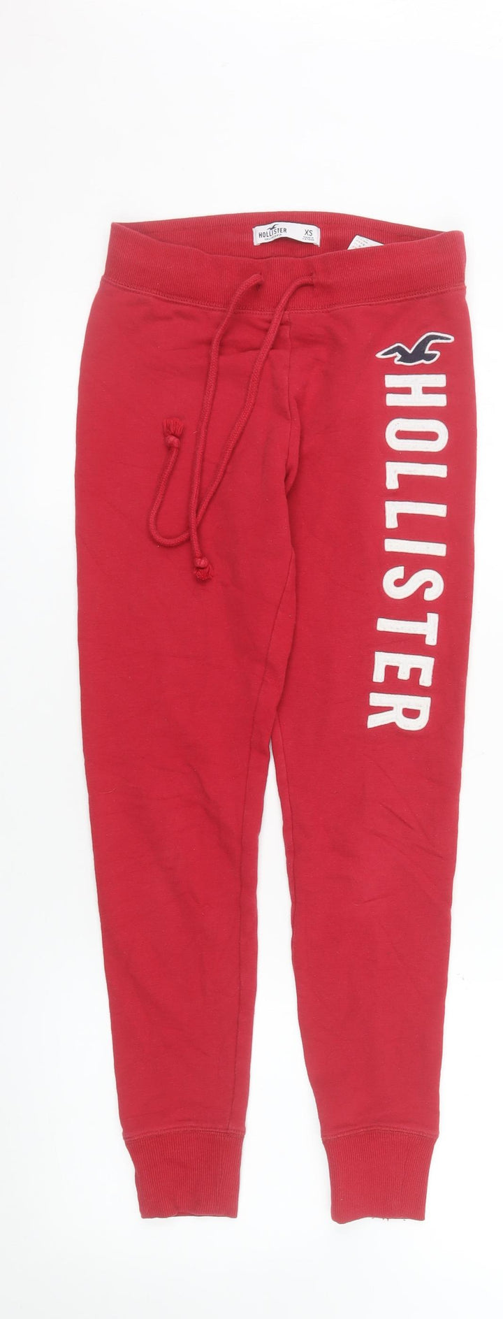 Hollister Women’s Red Jogger Sweatpants XS Cotton Blend Tapered Leg Activewear