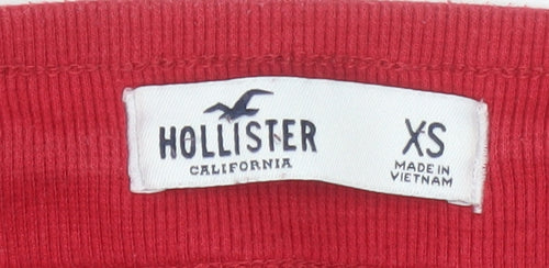 Hollister Women’s Red Jogger Sweatpants XS Cotton Blend Tapered Leg Activewear