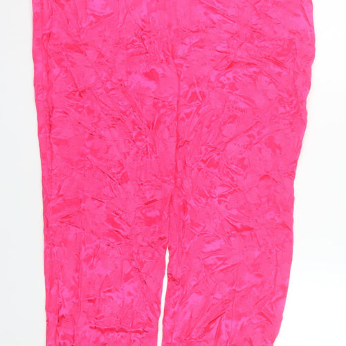 Savida Women’s Pink Satin Viscose Straight Trousers Size 14