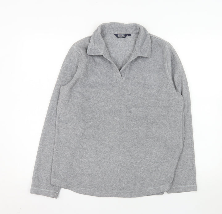 Maine New England Women's Grey Collared Pullover Sweatshirt Size 14