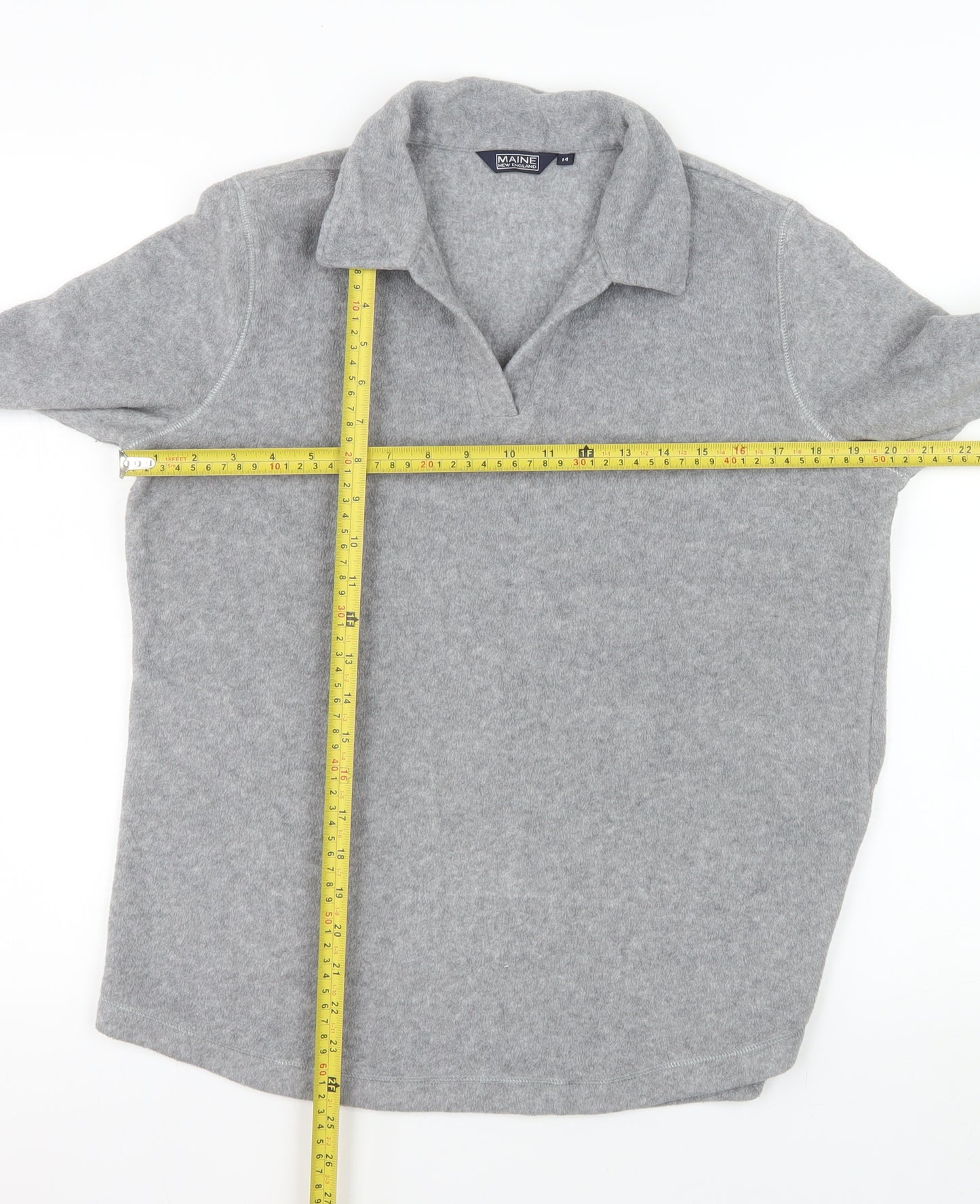 Maine New England Women's Grey Collared Pullover Sweatshirt Size 14