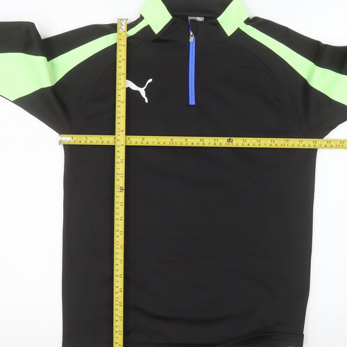 Puma Teens Black 1/4 Zip Sports Sweatshirt Size 164