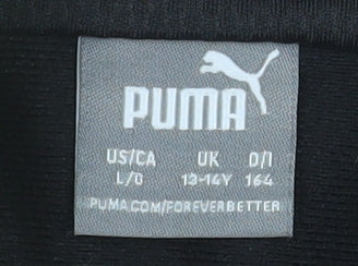 Puma Teens Black 1/4 Zip Sports Sweatshirt Size 164