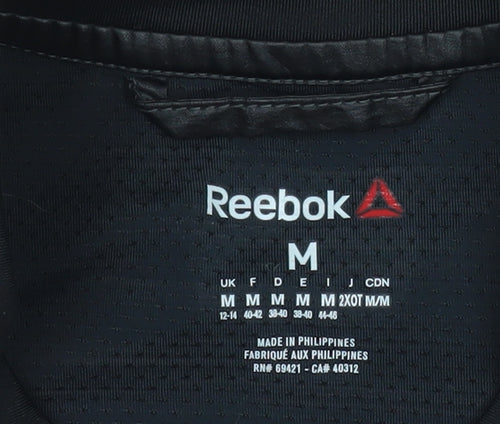 Reebok Women Black Cotton Bomber Jacket Size M