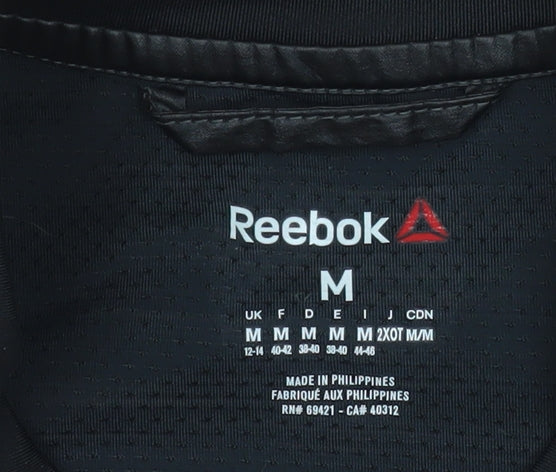 Reebok Women Black Cotton Bomber Jacket Size M