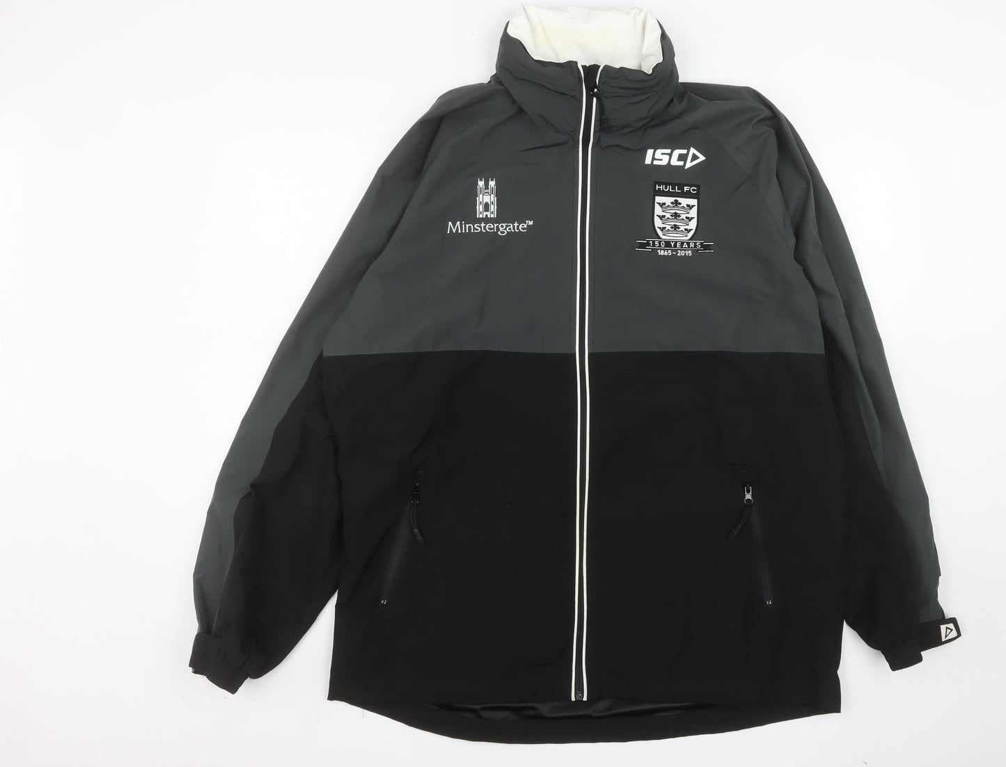 ISC Hull FC Mens Black XL Windbreaker Jacket Waterproof