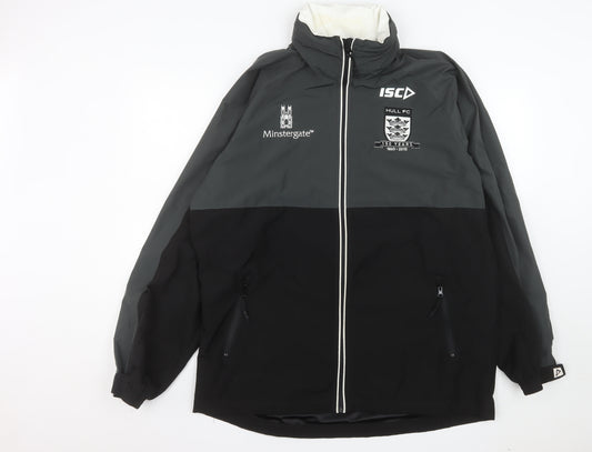 ISC Hull FC Mens Black XL Windbreaker Jacket Waterproof