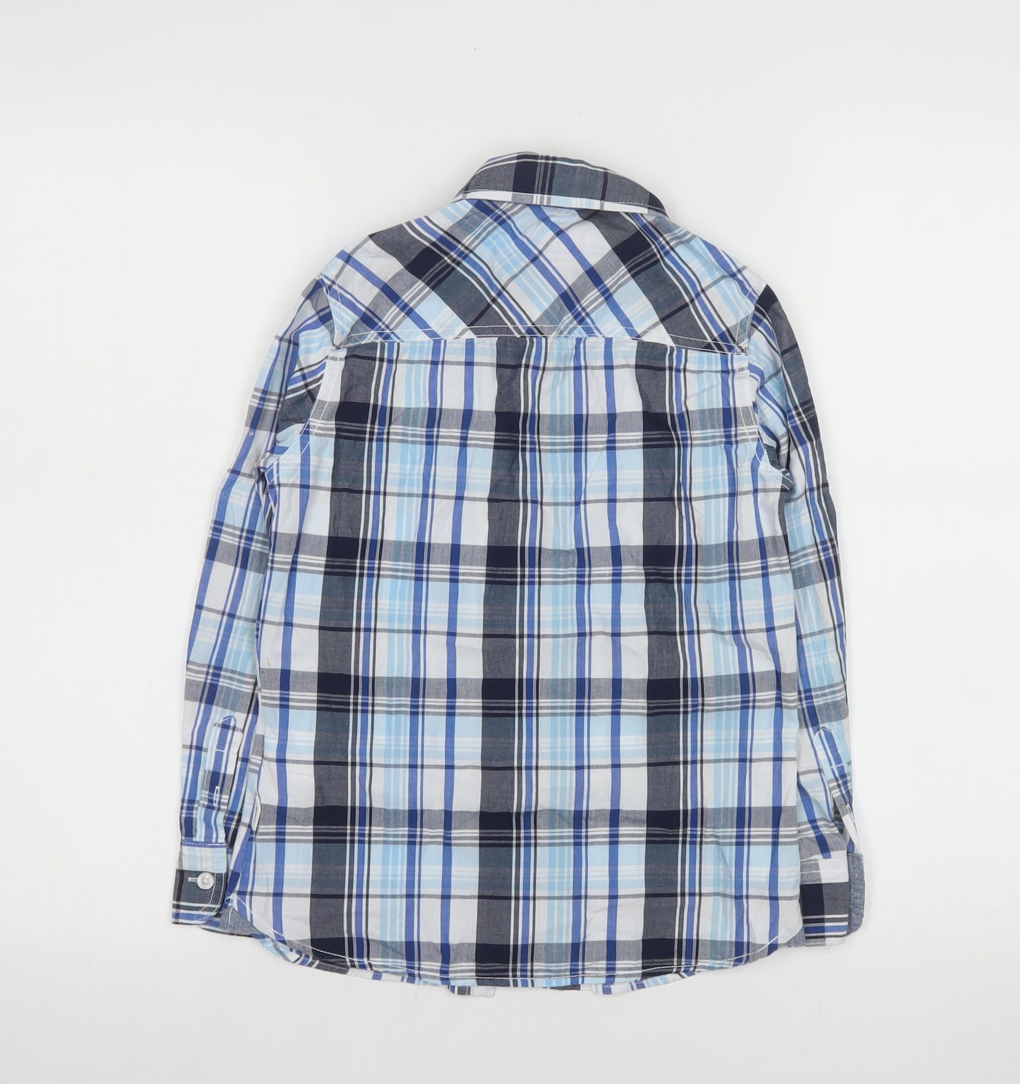 Lee Cooper Boys Blue Check Long Sleeve Button-Up Shirt 7-8 Years