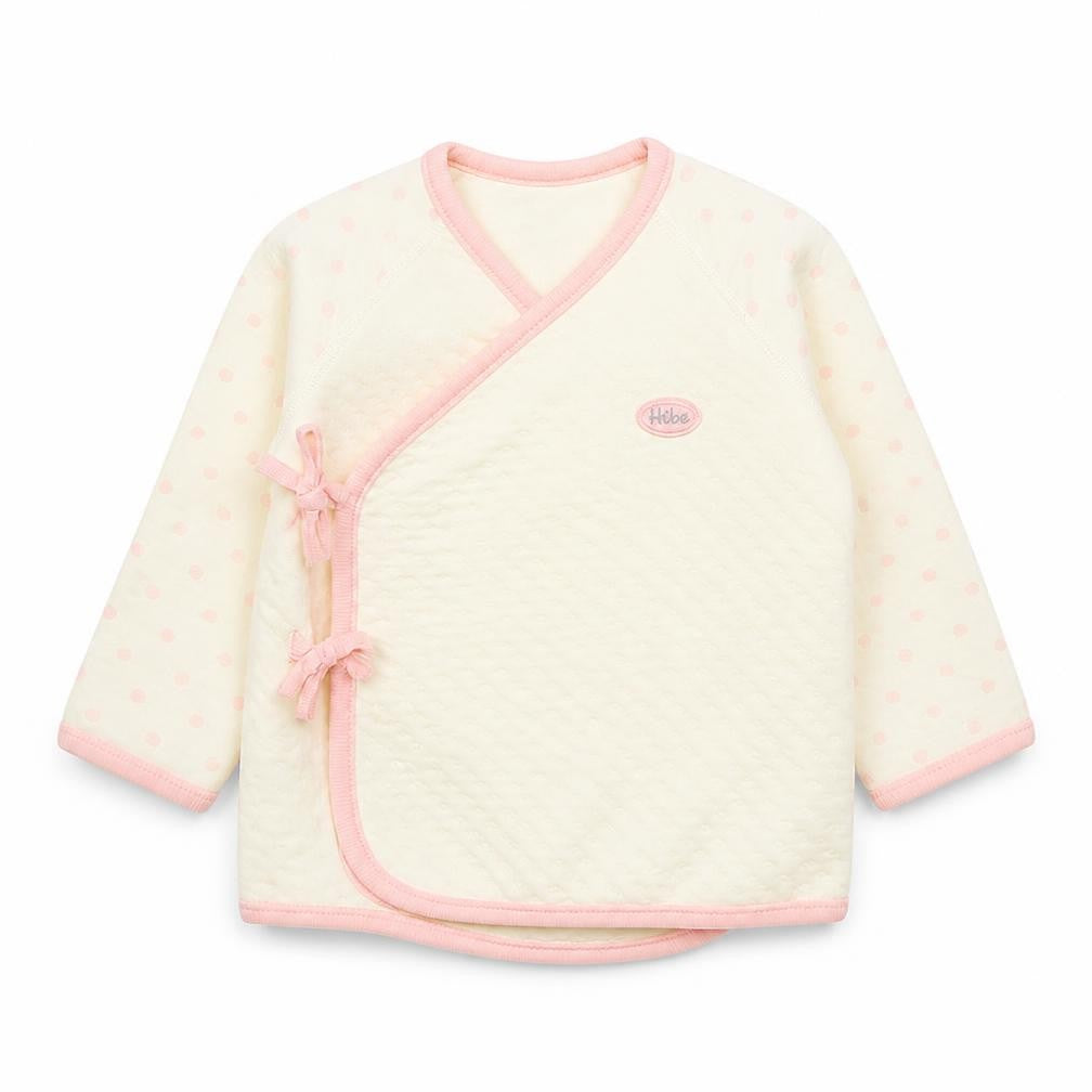 Hibe Unisex Baby Ivory Polka Dot Wrap Long Sleeve Cotton T-Shirt 3-6M