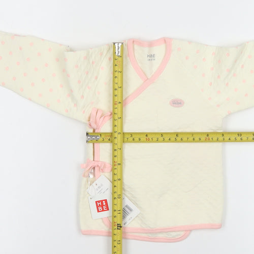 Hibe Unisex Baby Ivory Polka Dot Wrap Long Sleeve Cotton T-Shirt 3-6M