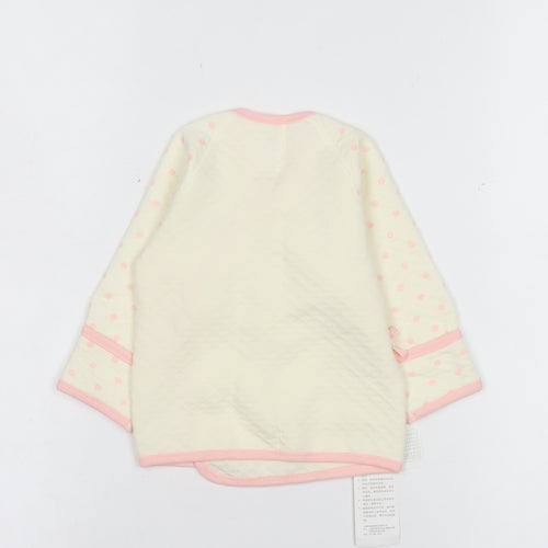 Hibe Unisex Baby Ivory Polka Dot Wrap Long Sleeve Cotton T-Shirt 3-6M