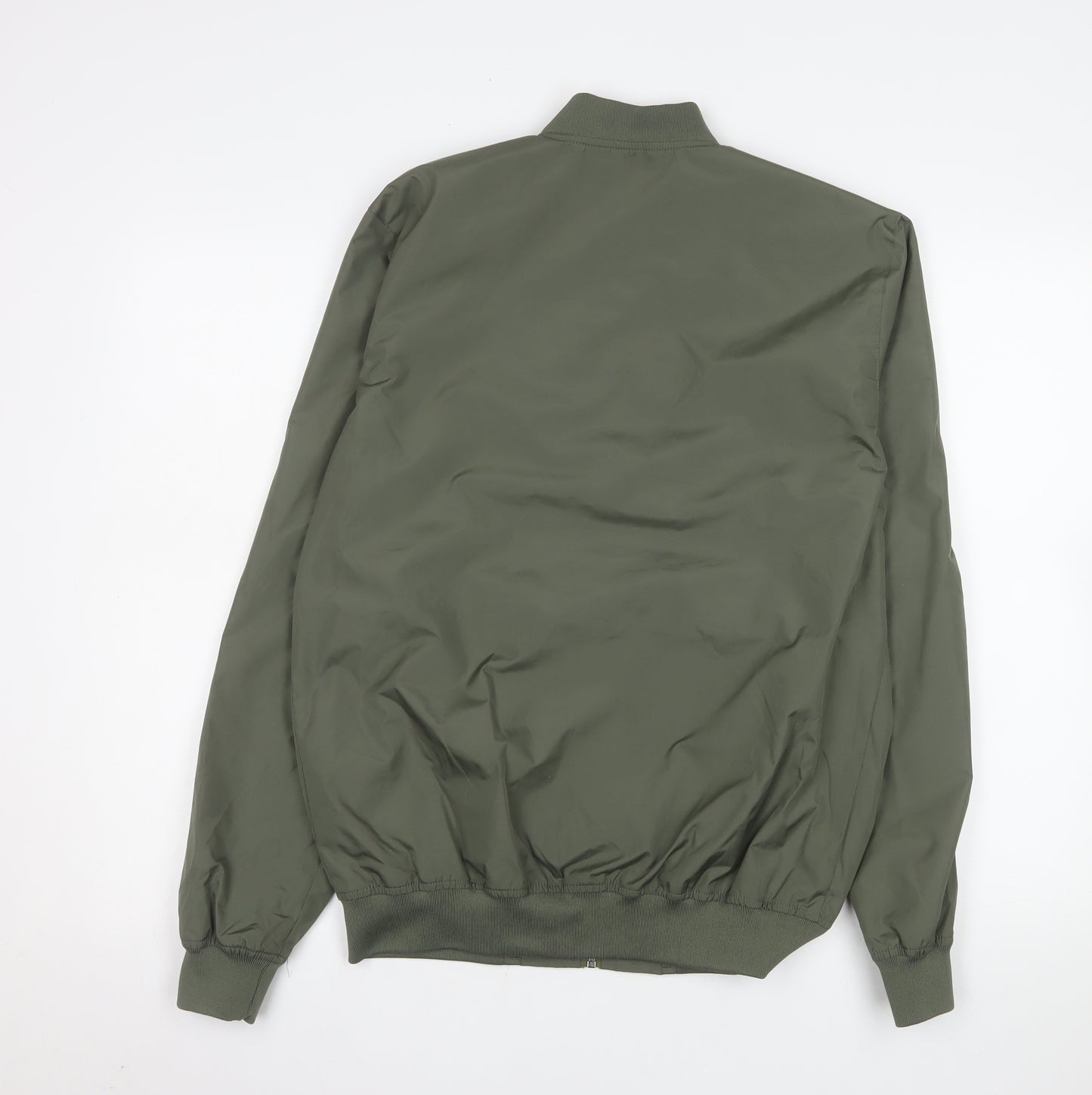 Ontiref Men's Green Polyester Bomber Jacket Size S Lightweight Casual