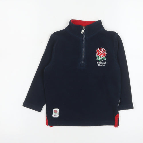 England Rugby Boys Navy Fleece 1/2 Zip Sweatshirt 3-4 Years