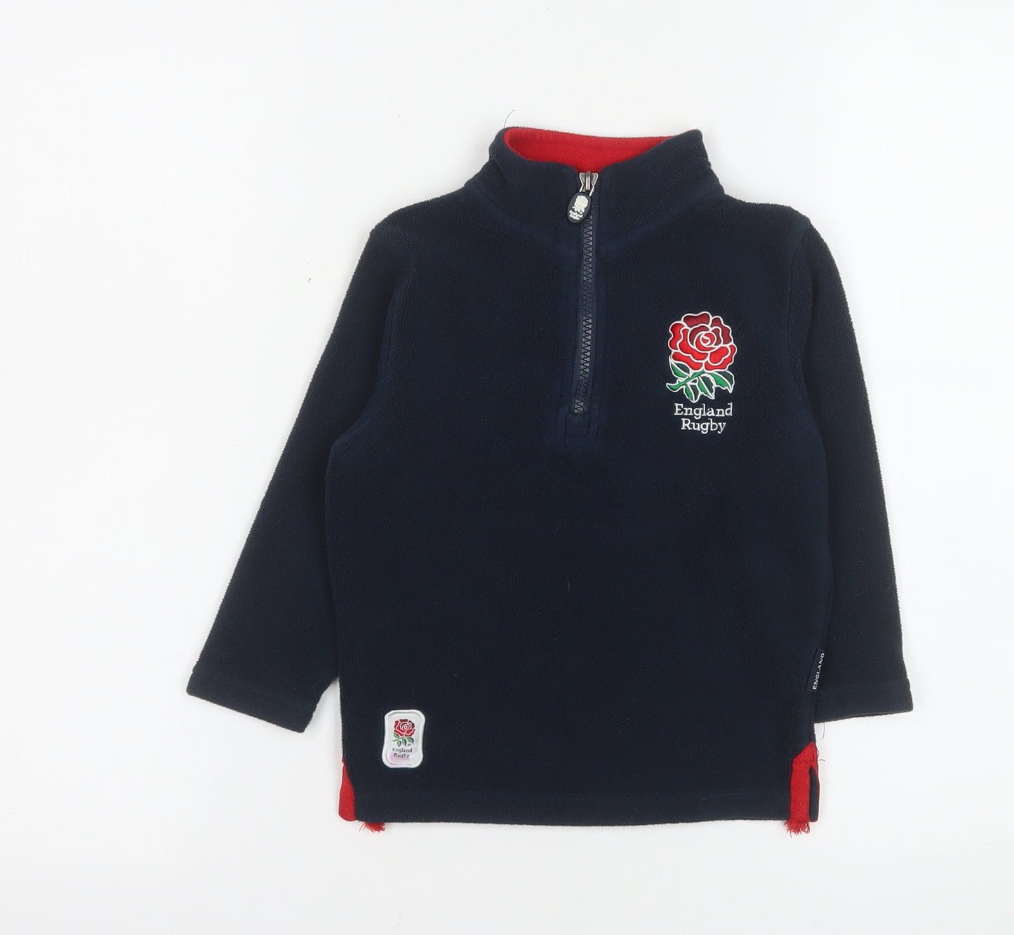 England Rugby Boys Navy Fleece 1/2 Zip Sweatshirt 3-4 Years
