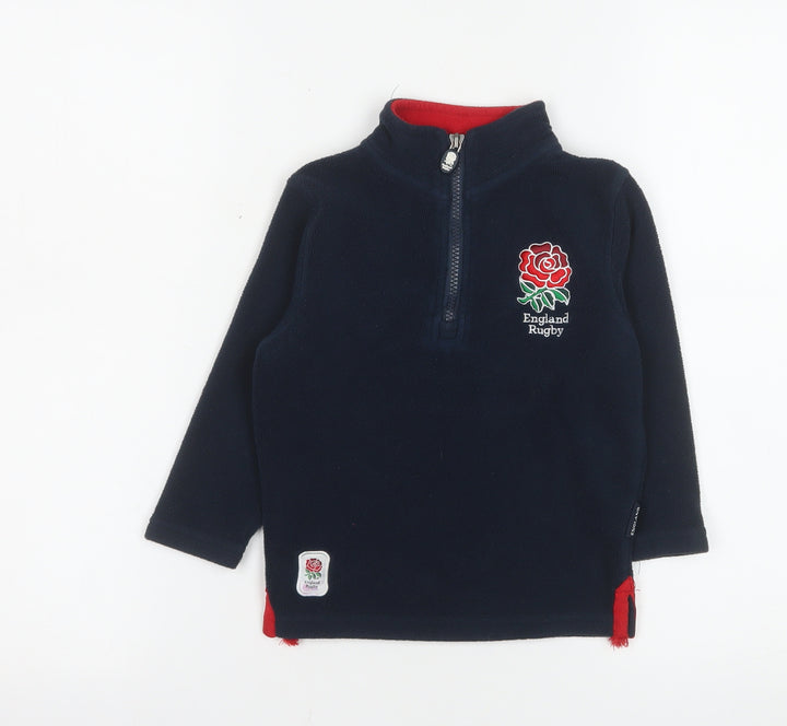 England Rugby Boys Navy Fleece 1/2 Zip Sweatshirt 3-4 Years