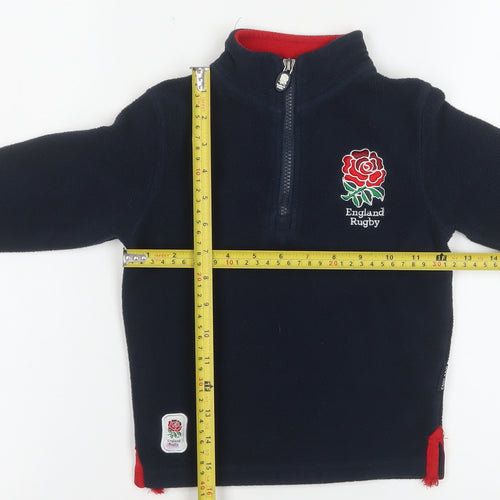 England Rugby Boys Navy Fleece 1/2 Zip Sweatshirt 3-4 Years