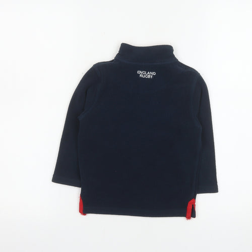 England Rugby Boys Navy Fleece 1/2 Zip Sweatshirt 3-4 Years