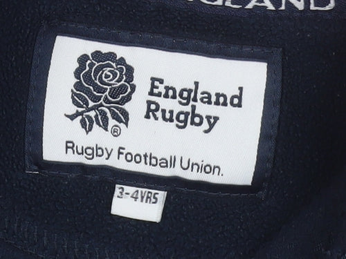 England Rugby Boys Navy Fleece 1/2 Zip Sweatshirt 3-4 Years