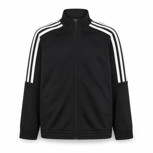 Adidas Boys Black 7-8 Years Track Jacket Full Zip Sports Top