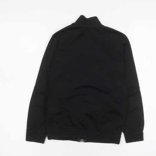 Adidas Boys Black 7-8 Years Track Jacket Full Zip Sports Top