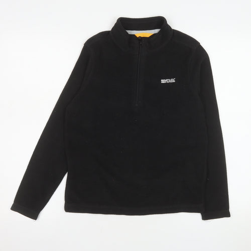 Regatta Boys Black Fleece 1/4 Zip Pullover Sweatshirt Size 13 Years