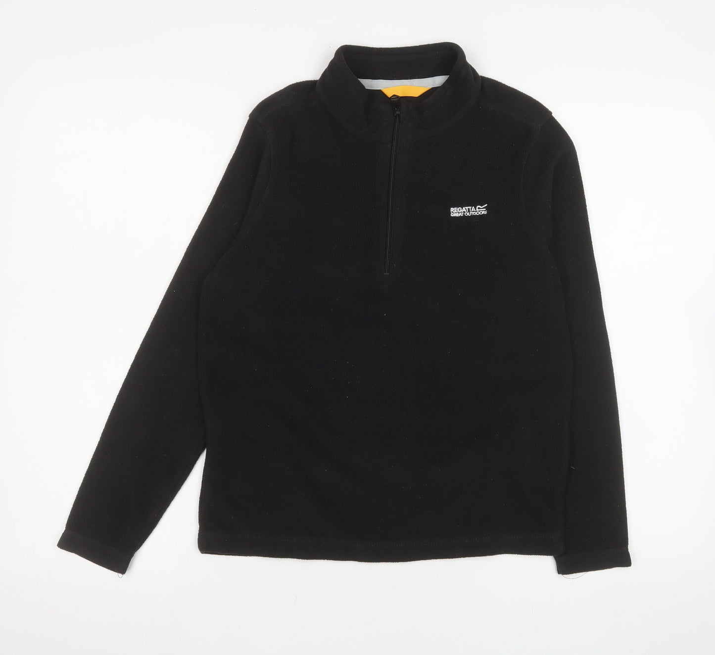 Regatta Boys Black Fleece 1/4 Zip Pullover Sweatshirt Size 13 Years