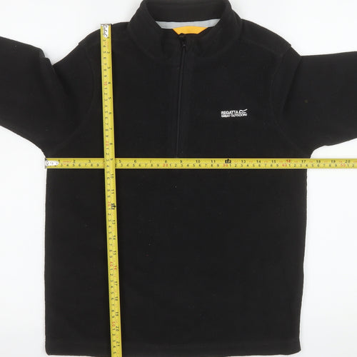 Regatta Boys Black Fleece 1/4 Zip Pullover Sweatshirt Size 13 Years