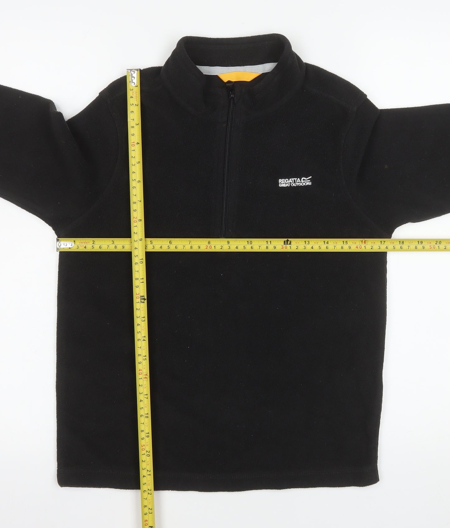Regatta Boys Black Fleece 1/4 Zip Pullover Sweatshirt Size 13 Years
