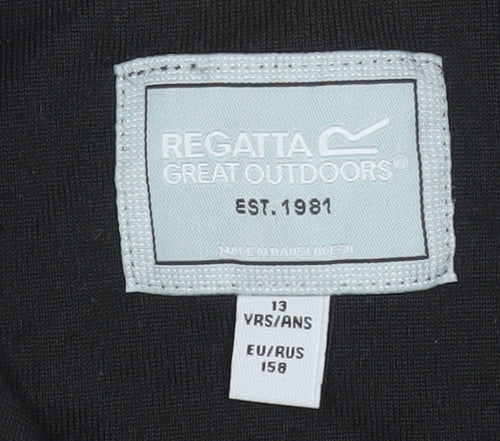 Regatta Boys Black Fleece 1/4 Zip Pullover Sweatshirt Size 13 Years