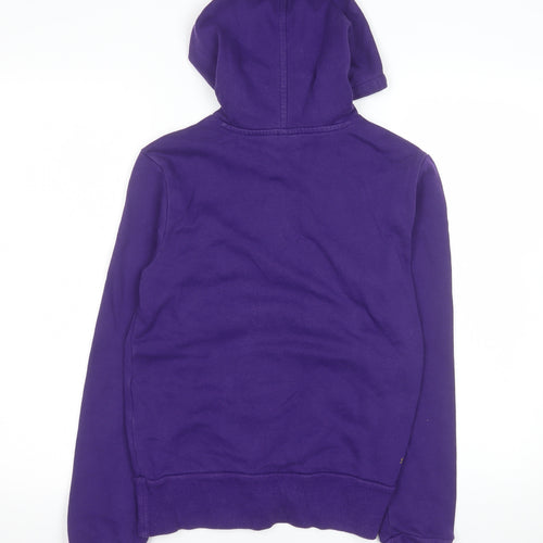 Puma Womens Purple Pullover Hoodie UK 12 Cotton Blend Lined