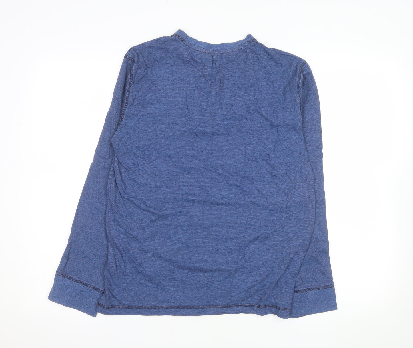 Marks and Spencer Men's Blue Henley Long Sleeve Sweatshirt Size S