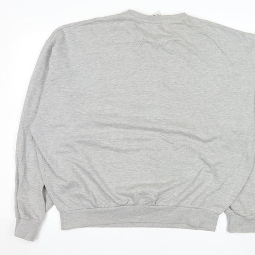 Pash Mens Grey Crew Neck Graphic Sweatshirt Size L
