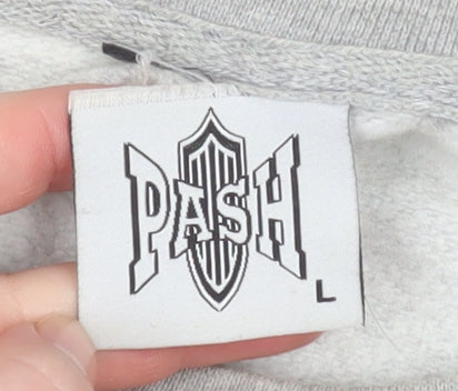Pash Mens Grey Crew Neck Graphic Sweatshirt Size L