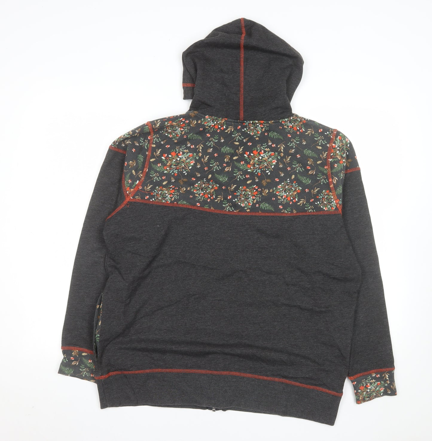 Joe Browns Mens Grey Floral Hooded Zip Jacket Size 46 Regular Fit