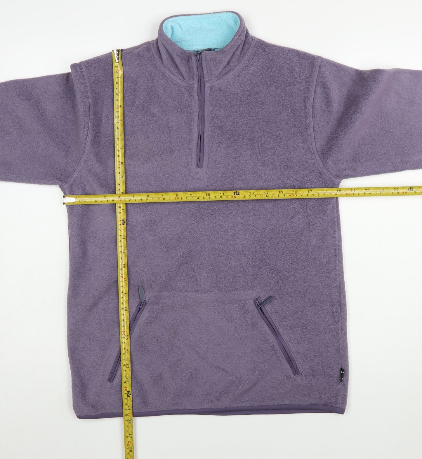 Cup's Women's Purple 1/4 Zip Fleece Pullover Sweatshirt UK 10