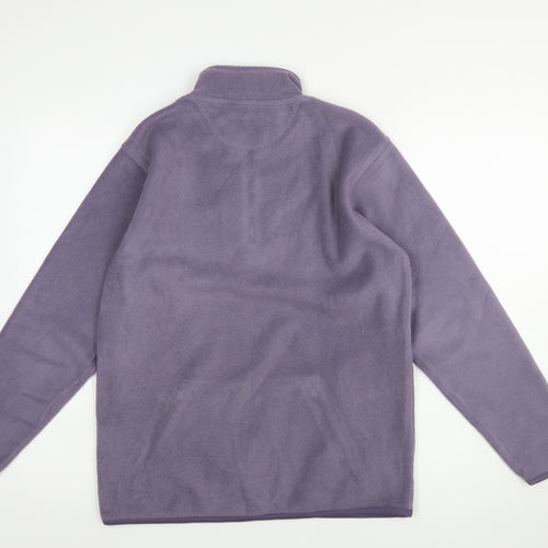 Cup's Women's Purple 1/4 Zip Fleece Pullover Sweatshirt UK 10