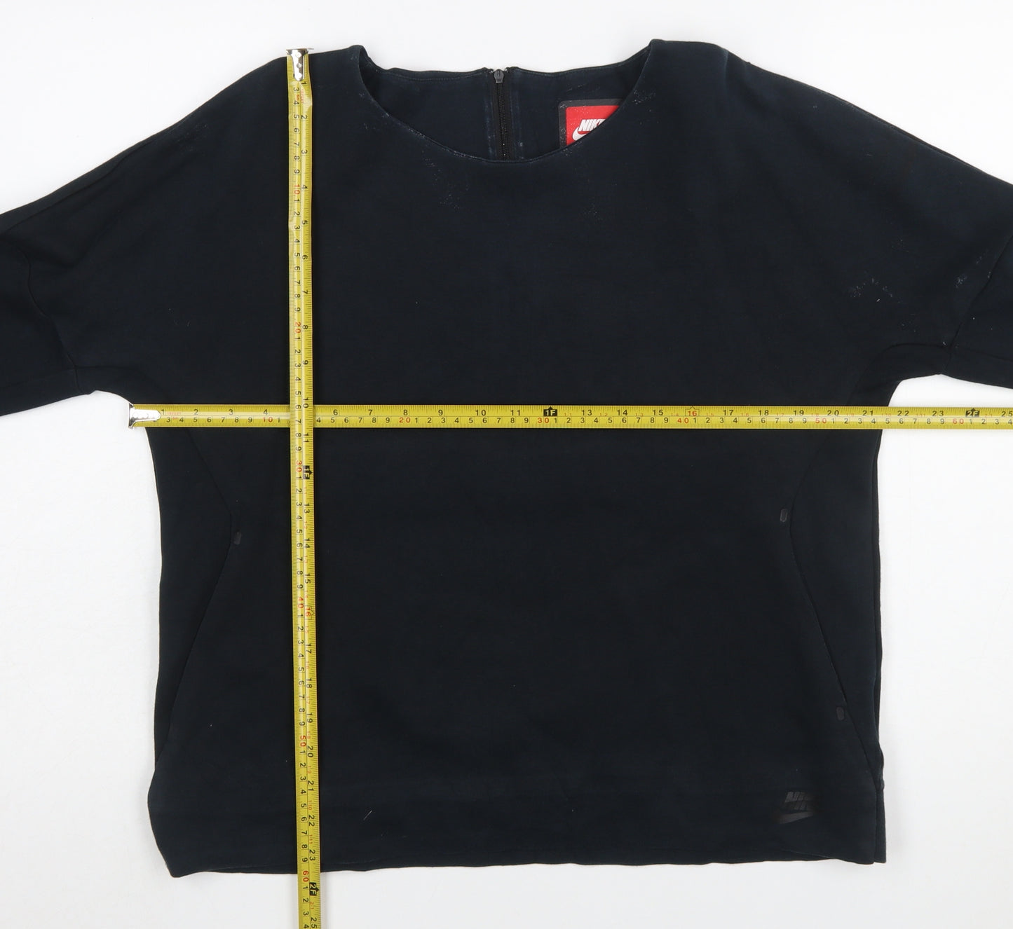 Nike Womens Black Long Sleeve Full Zip Sweatshirt L Cotton Blend