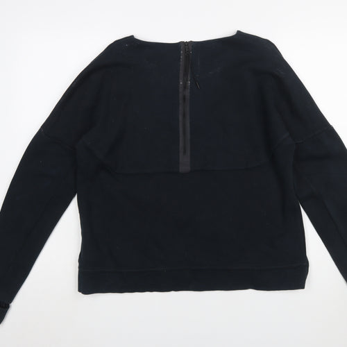 Nike Womens Black Long Sleeve Full Zip Sweatshirt L Cotton Blend