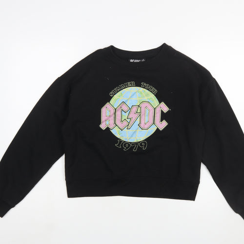 AC/DC Women's Black Small Crew Neck Pullover Sweatshirt 1979 Tour